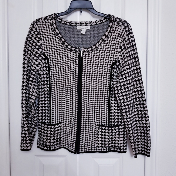 Coldwater Creek Houndstooth Zip Up Sweater/Jacket - Picture 3 of 8